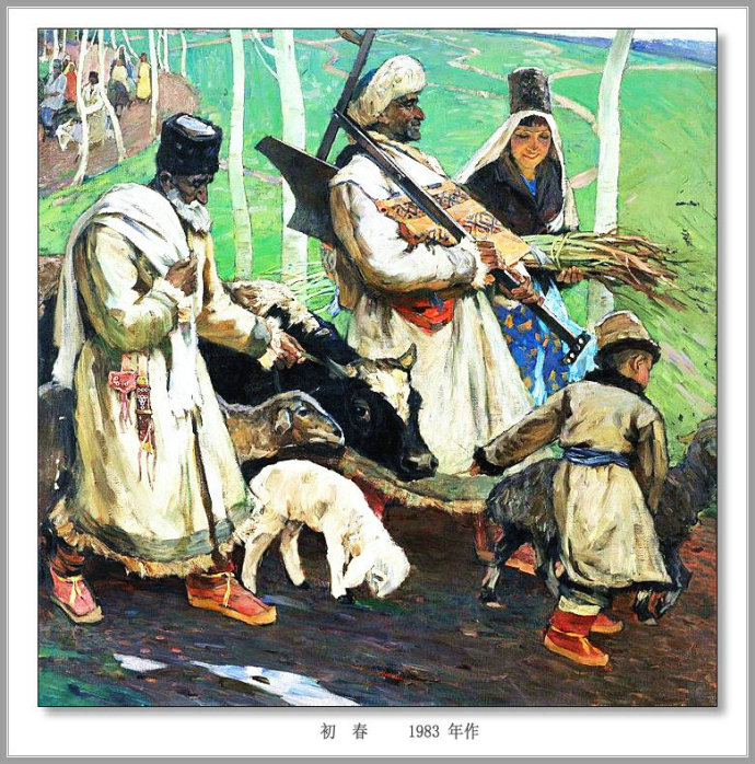 描绘新疆农村的油画,新疆油画风景作品