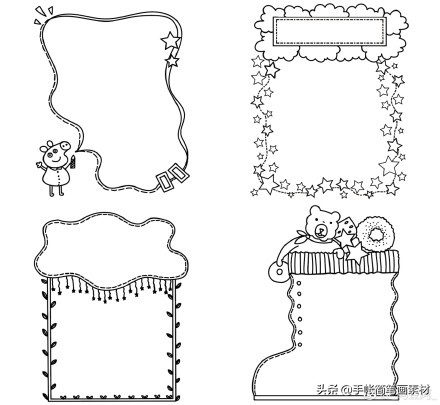 中秋节手抄报边框兔子,兔子手抄报边框