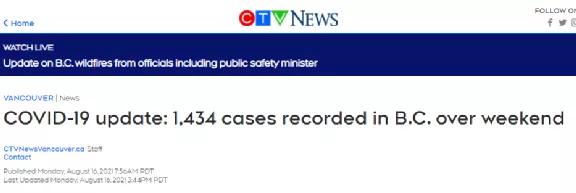 BC省涨1434例！新增3成患者已打疫苗！首位华人伪造疫苗护照被捕