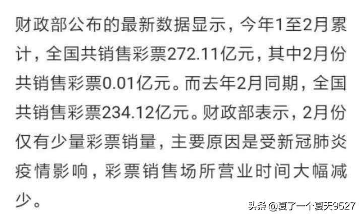 彩票销量连续两年断崖式下跌,彩票中2.23亿最新处理结果