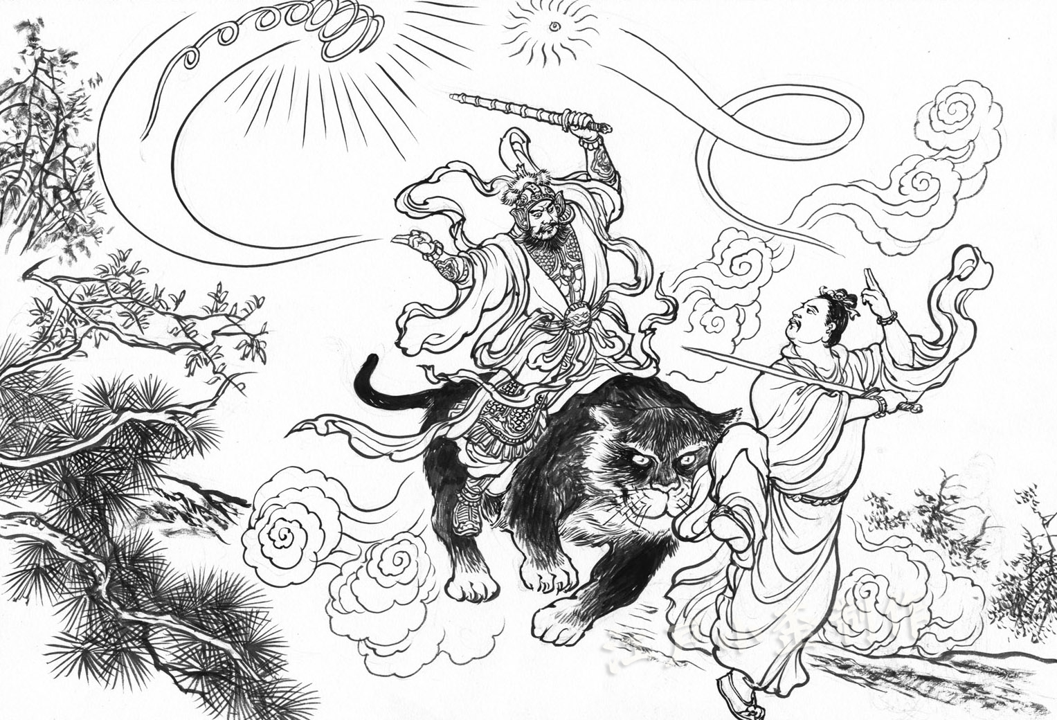 武财神赵公明的图片,赵公明财神爷的神话故事