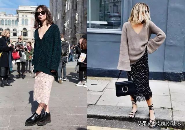 v领毛衣慵懒风显白显瘦,显瘦又百搭全靠这件v领毛衣