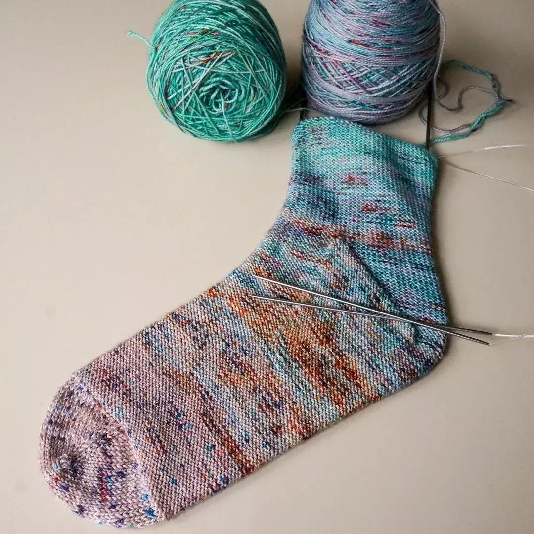 好看毛线袜棒针编织,简单厚实的毛线袜花样