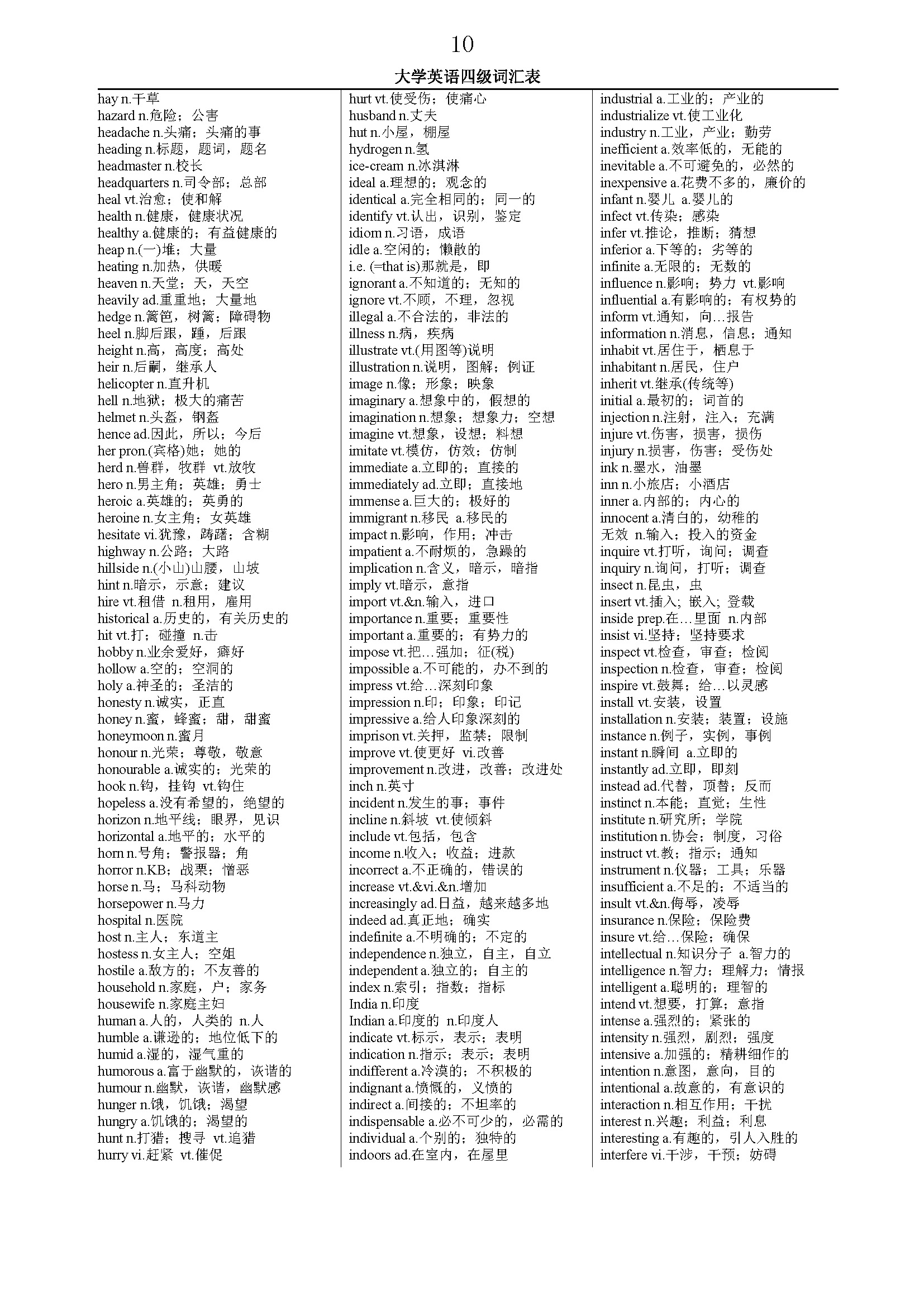 大学英语四级词汇最全版,2023大学四级英语词库在哪