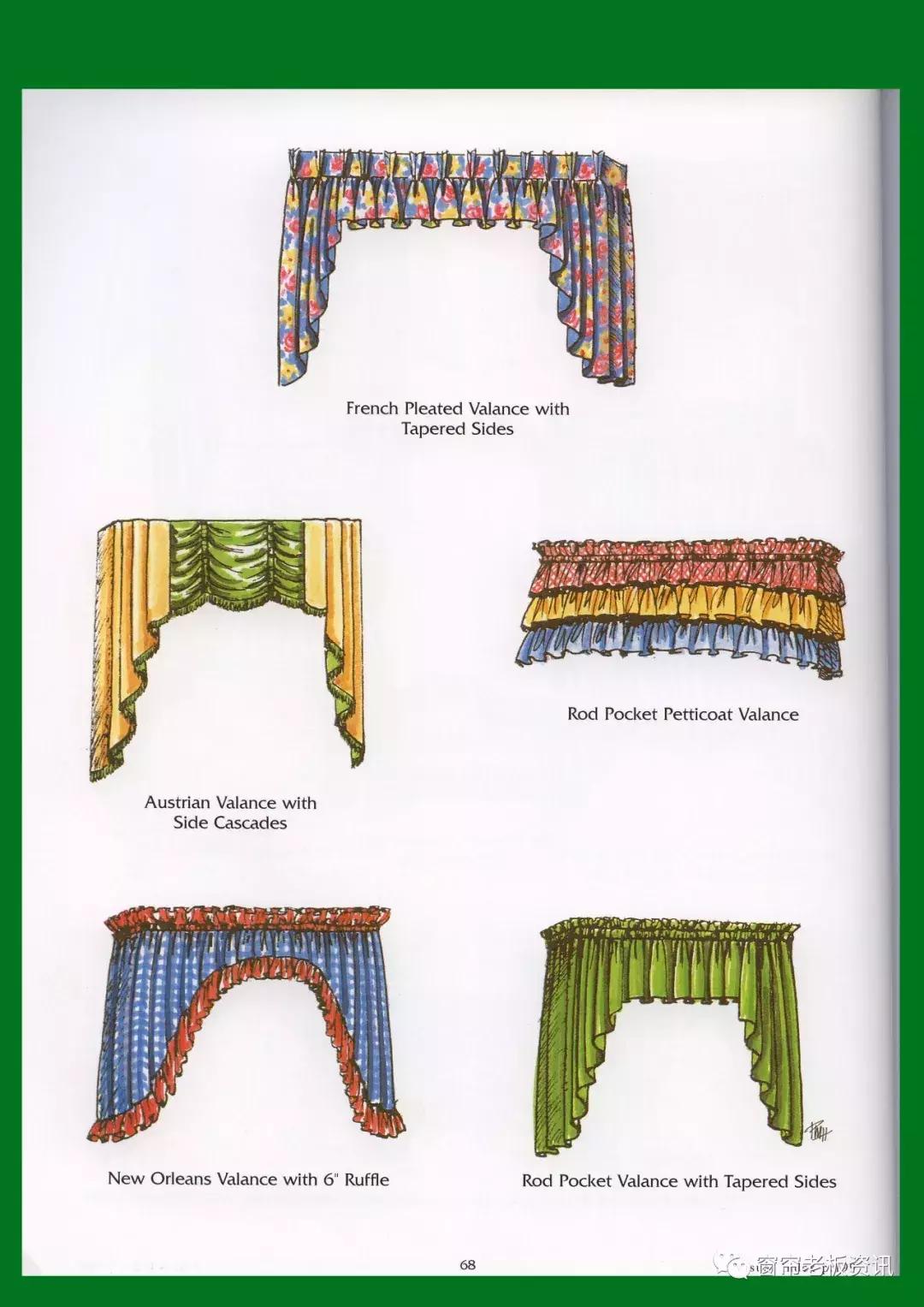手绘窗帘效果图,100种窗帘图案大全