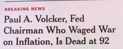 前美联储主席保罗·沃尔克死：曾服务6届总统，被骂赌徒，换来美国20年牛市