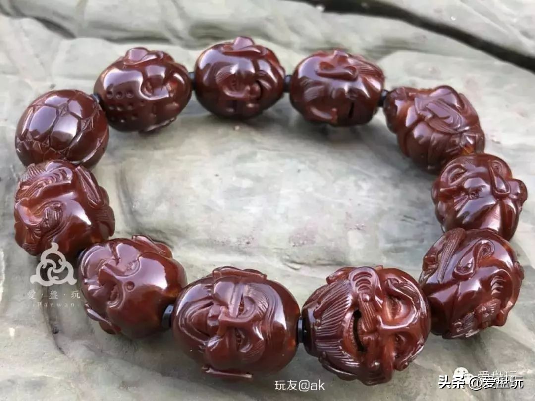 盘玩包浆后变黑的文玩,包浆手串盘玩11毫米