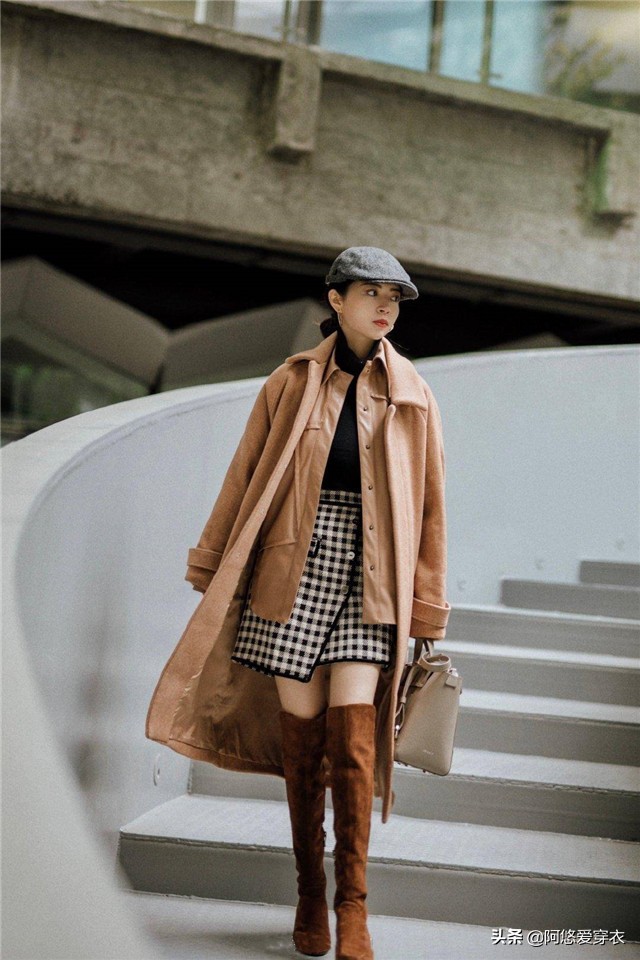 三木高领毛衣搭配,时尚博主三木秋冬搭配毛衣叠穿