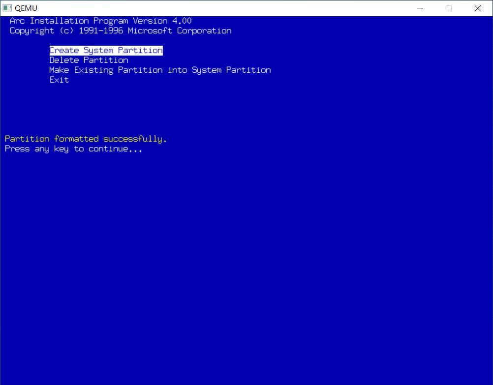 QEMU安装WINDOWSNT4.0MIPS版本