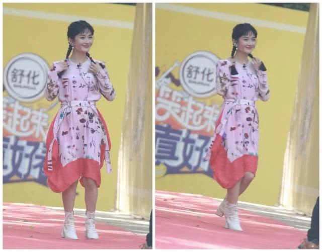谢娜穿高级感连衣裙,谢娜穿三宅连衣裙