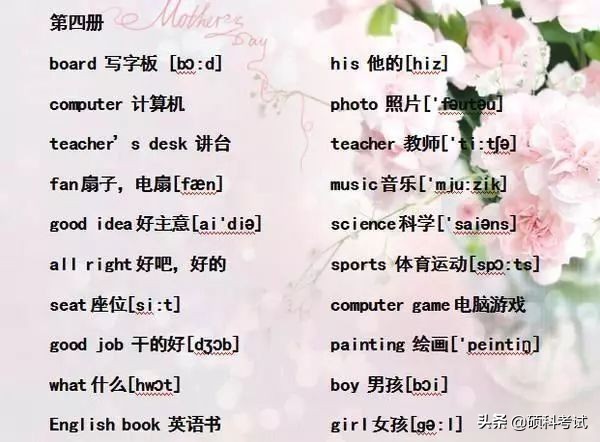 小学六年级单词音标复习,小学1-6年级必考词语