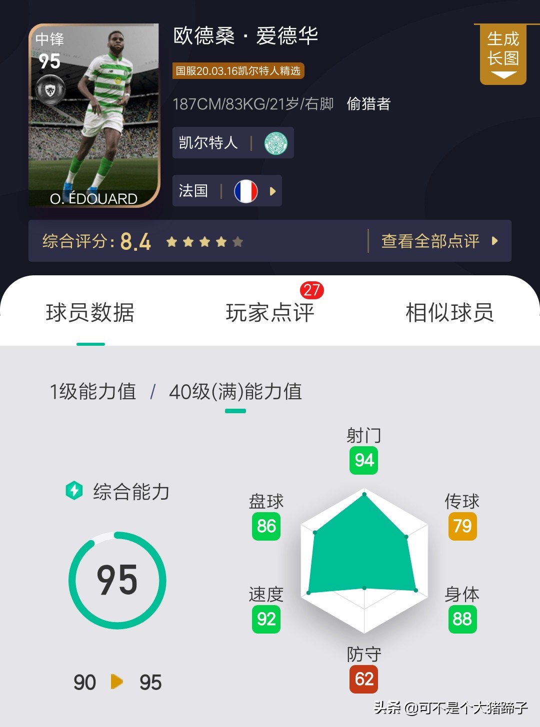 凯尔特人可兑换精选上架！妖人爱德华火箭级加强——实况足球手游