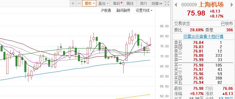 上海机场概念龙头股,被严重低估的股票上海机场