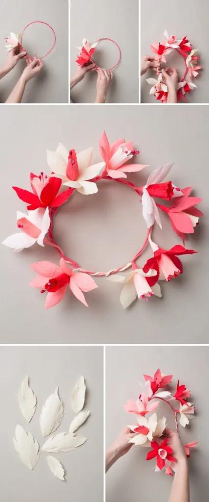 皱纹纸diy手工花朵,手工制作皱纹纸立体花
