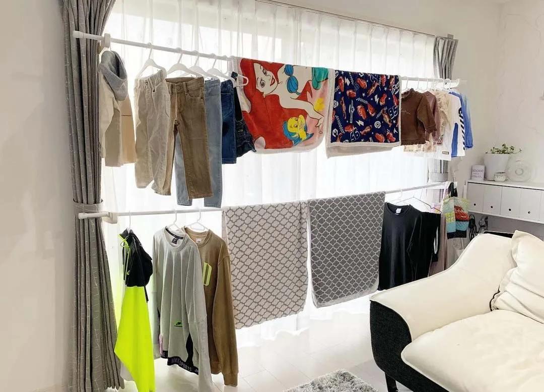 日本无阳台晾衣,日本主妇阳台晾衣