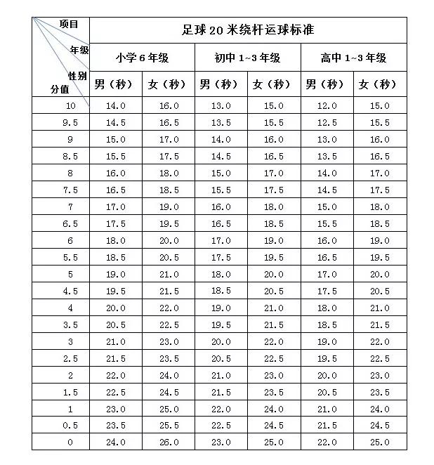 杭州小学生体育测试标准,杭州小学生体测