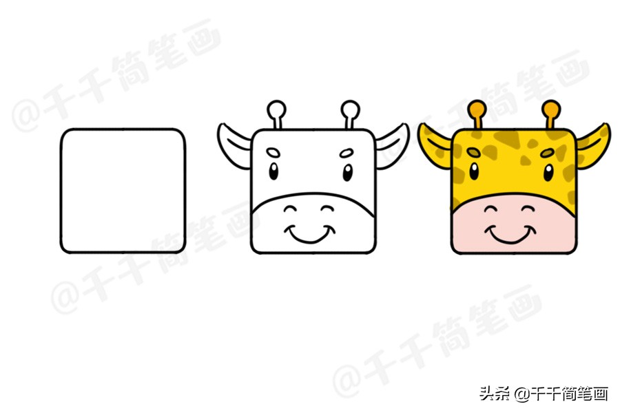 100个动物简笔画老虎,用圆形画各种小动物简笔画