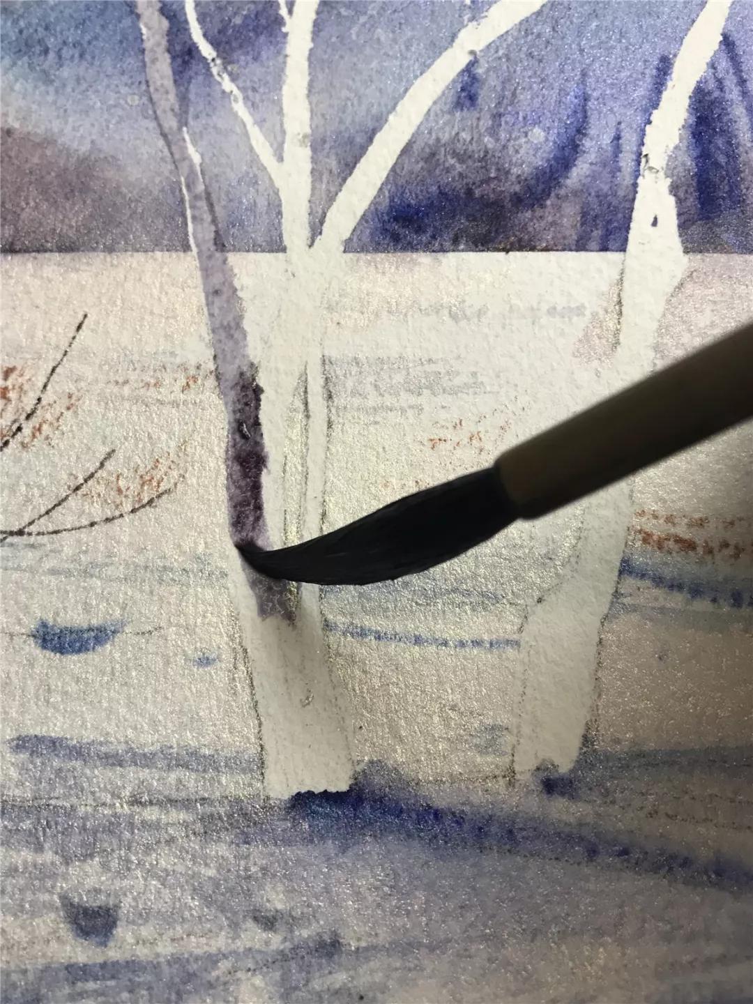 100幅风景写生水粉画教程,如何画雪景图水彩画教程