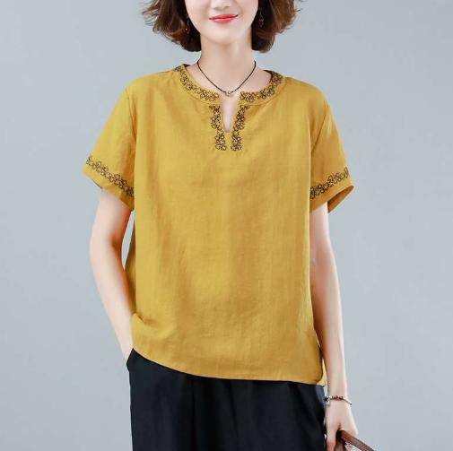 微胖女士棉麻衫,棉麻五六十多大妈高档衣服
