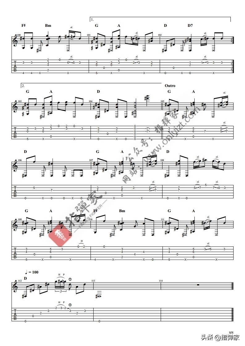 「附谱」好听-香水-瑛人Eito-吉他指弹独奏