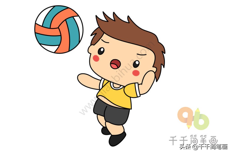 中国女排简笔画儿童画,郎平儿童简笔画