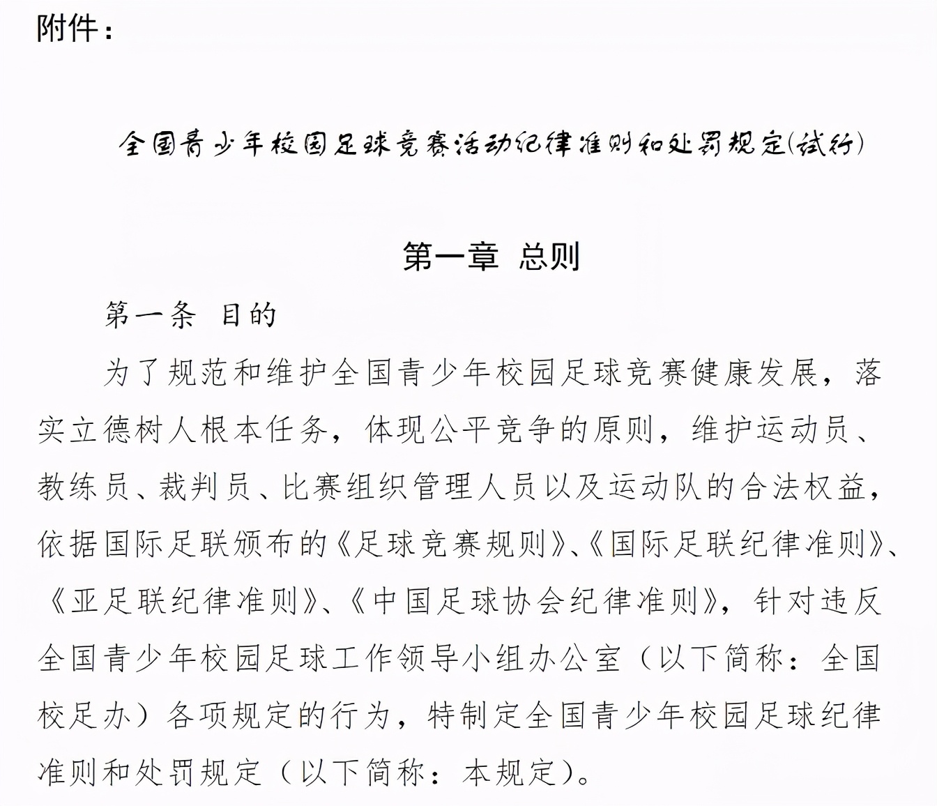 全国足球比赛纪律规定,校园足球竞赛规章制度