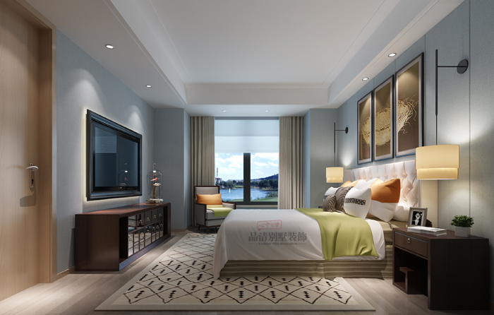 云岩简单中式别墅装修实景案例,紫金装修风格效果图