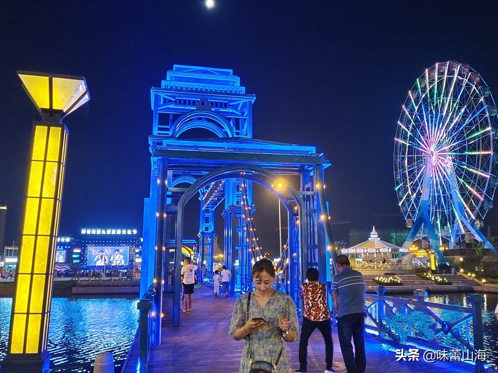 威海那香海海边夜景风景,威海最美夜景攻略