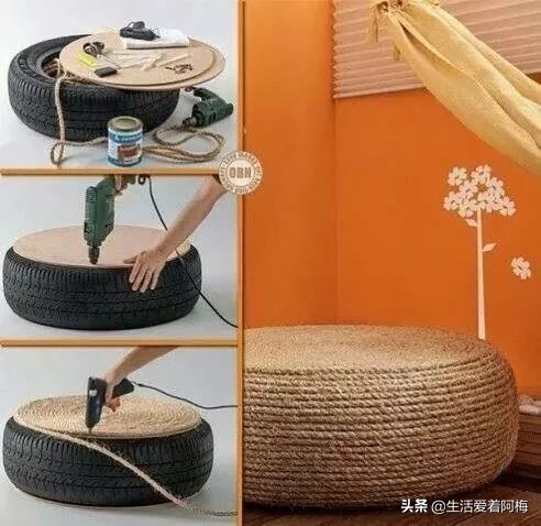旧轮胎怎么改造成家里的装饰品,旧轮胎变废为宝炼油