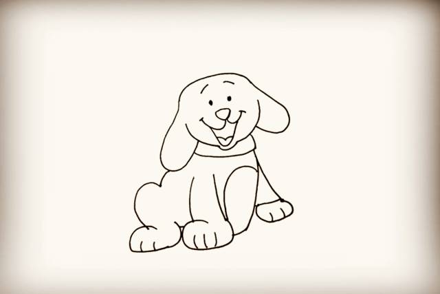 小狗简笔画ins风简单又好看图片,简单又超凶的小狗简笔画图片图文