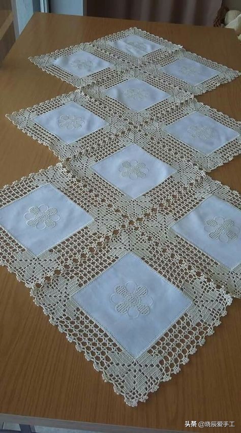 桌布花边钩织的教程,隔热垫餐桌垫钩针教程