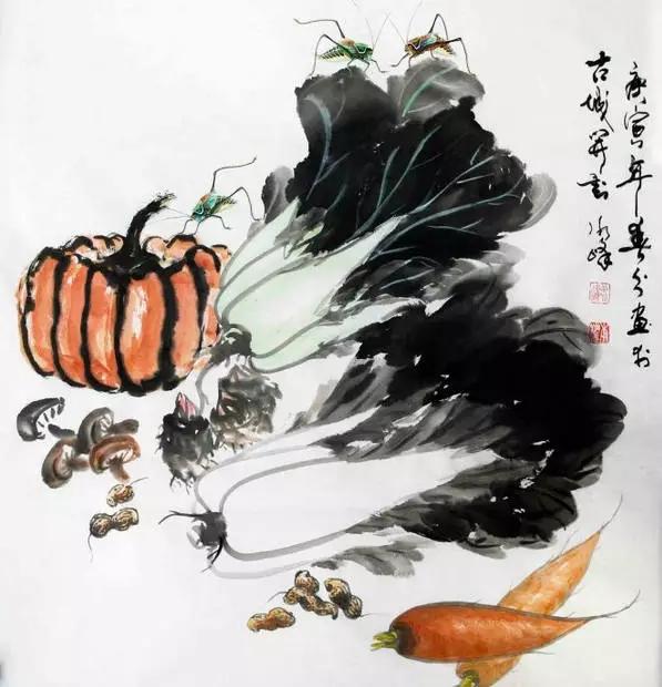 画白菜技法,3d白菜画