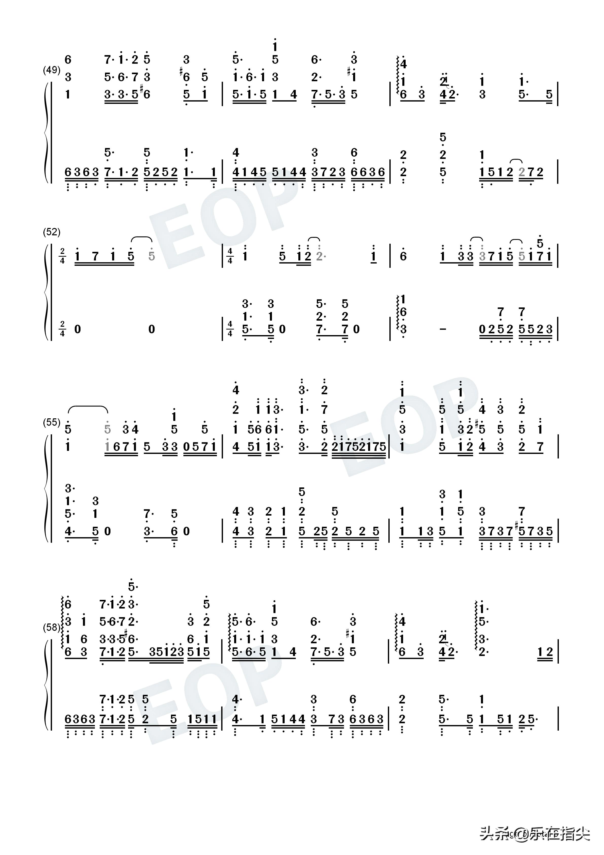 雪花落下钢琴曲五线谱,冰糖炖雪梨雪花落下简谱