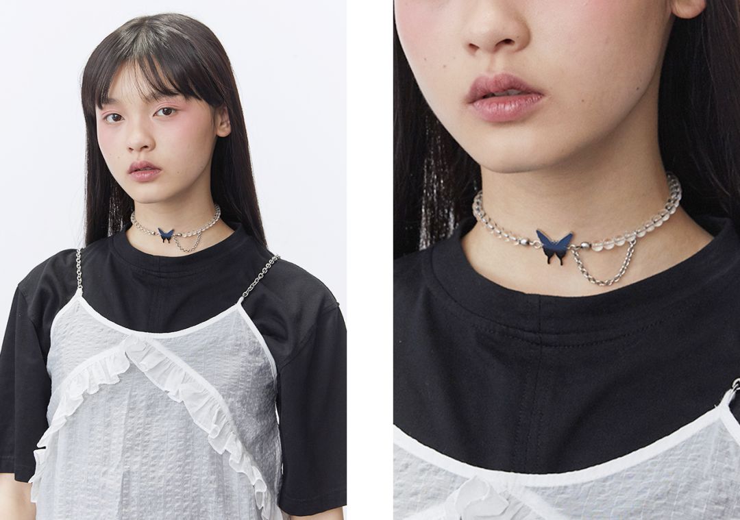 童年饰品金蝴蝶,童年土味发饰效果图