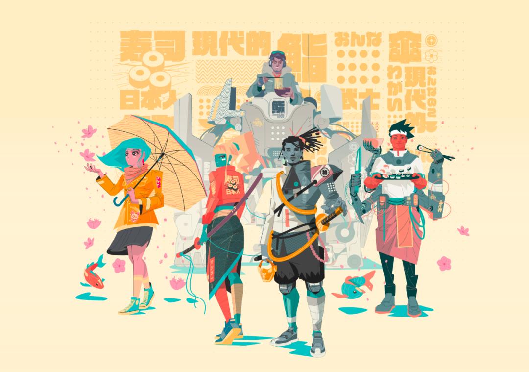 画面冲击感强烈的插画,这种手绘插画是用什么笔画的