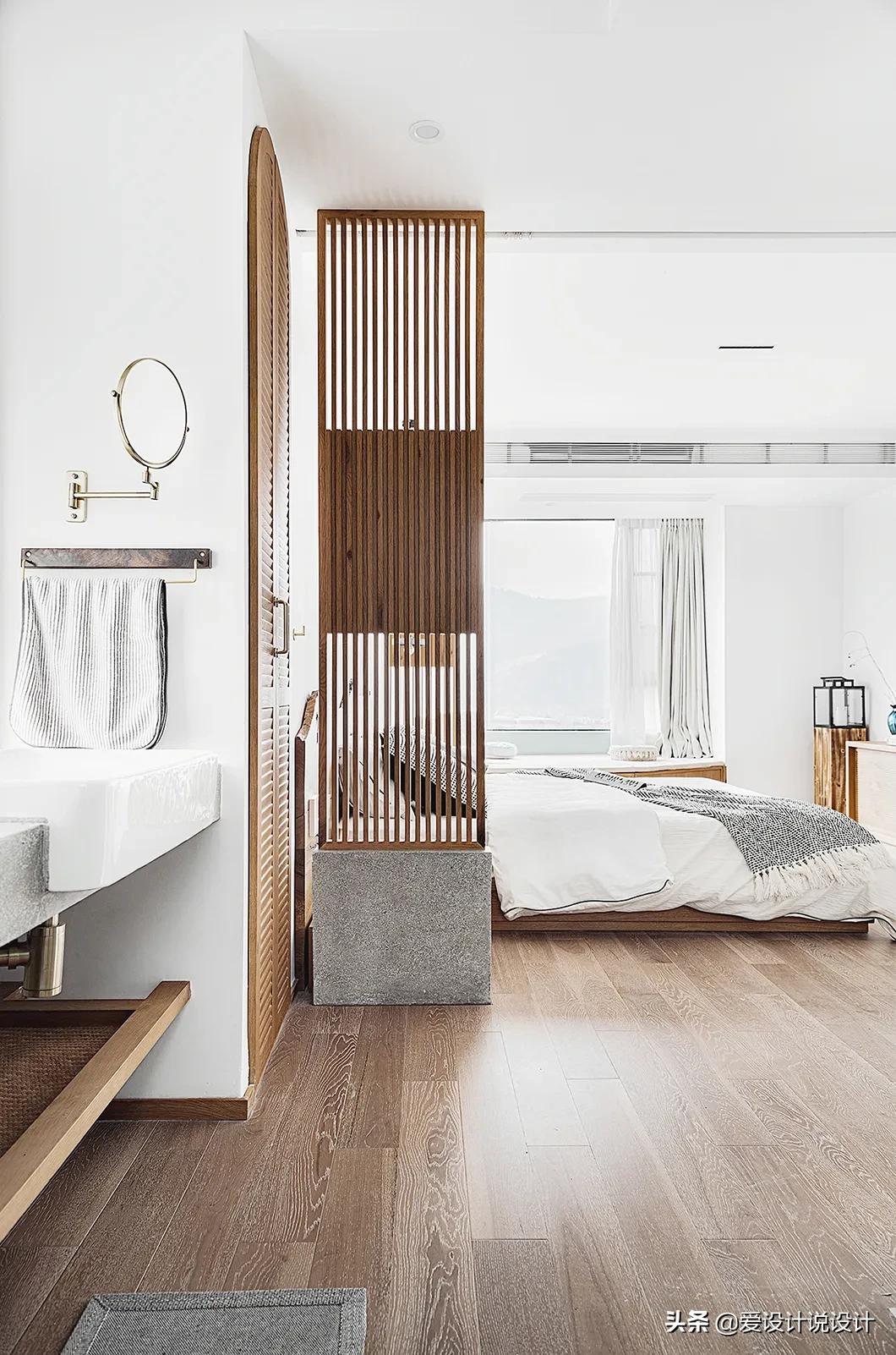 原木是让人清新脱俗的风格,现代简约和原木风混搭