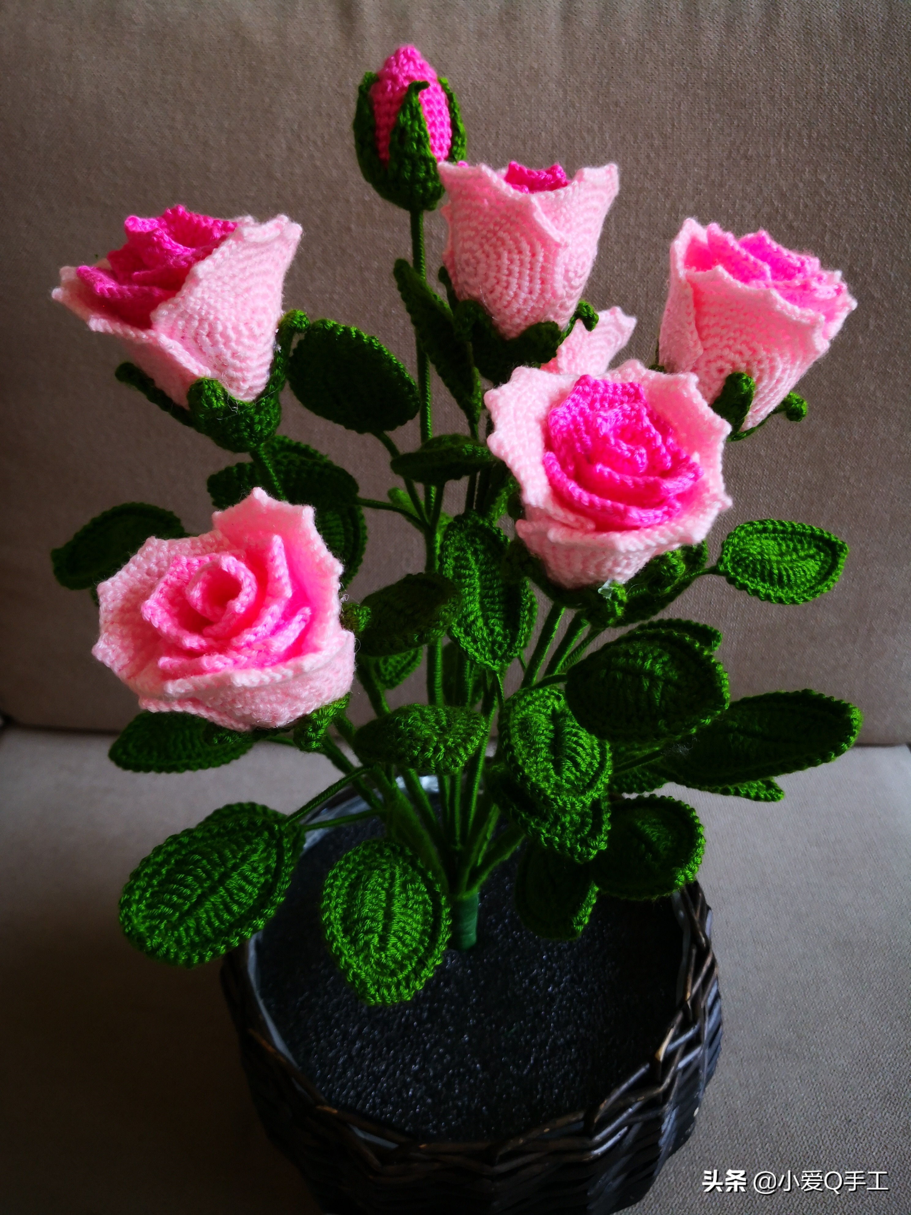 羞答答的钩针玫瑰静悄悄的开～钩针入门6种基础针法等你来学