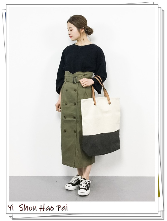 中长款风衣半裙,搭风衣的长半裙