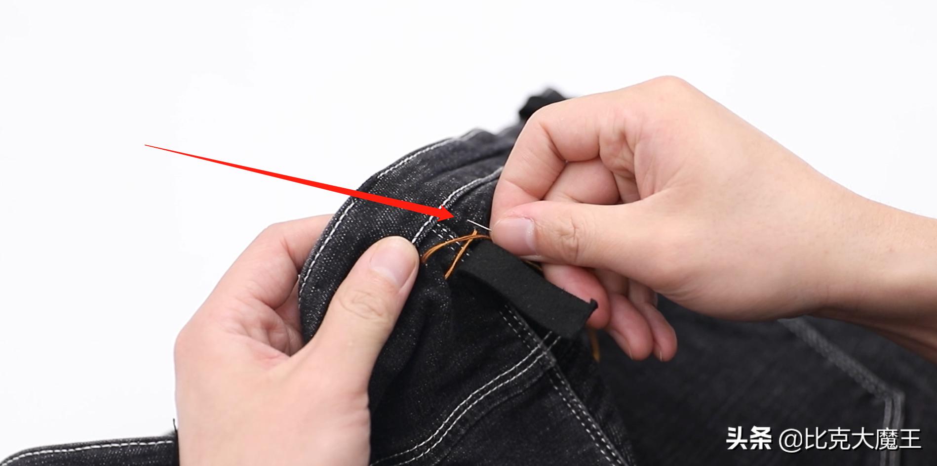 裤子裤腰太大怎么夹一下,裤子裤腰小怎么放大