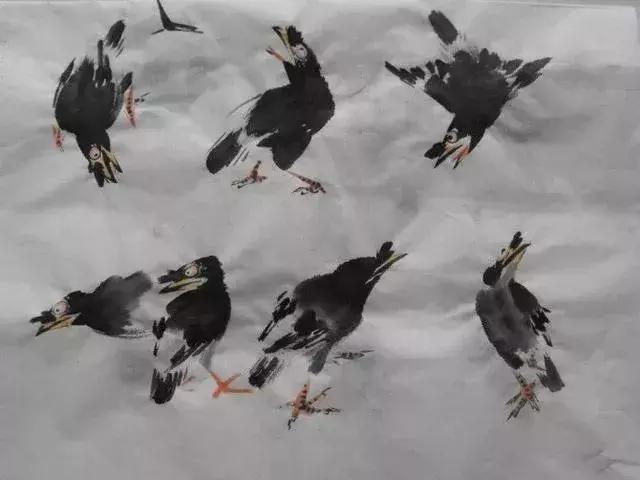 写意花鸟配景石的画法,干货写意花鸟类的画法