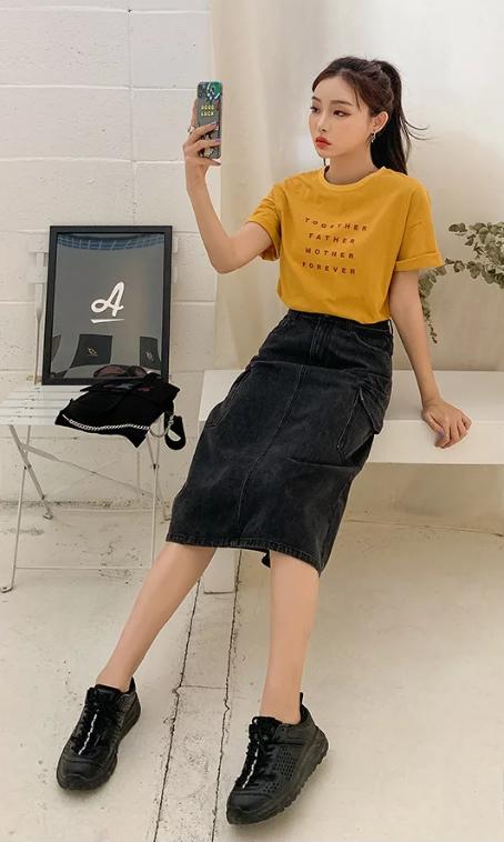 韩版时尚印花短袖t恤女装2022夏,韩版时尚潮流女装夏宽松版t恤