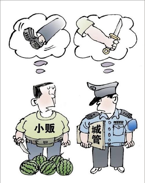 城管制止打人视频,城管理发店打人