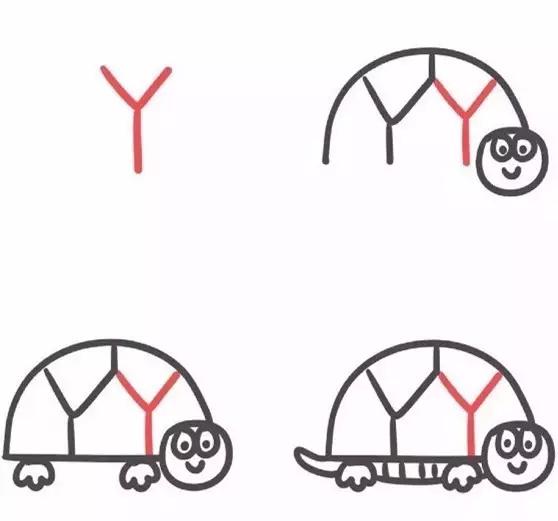 26个字母趣味简笔画动物,26个英文字母趣味简笔画