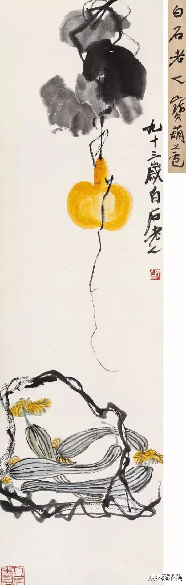 齐白石葫芦作品,齐白石葫芦寓意