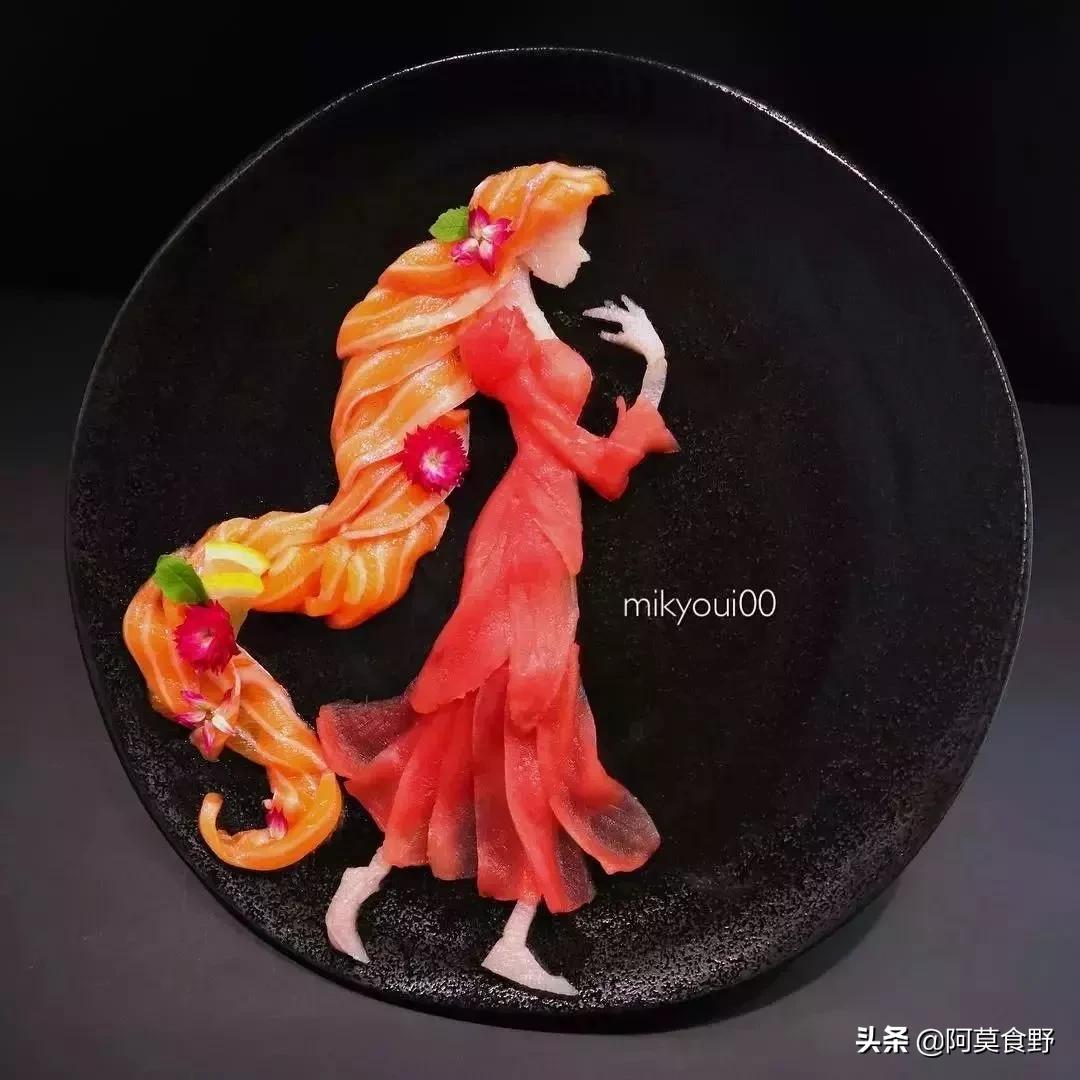 刺身五种摆盘图片,花龙刺身摆盘