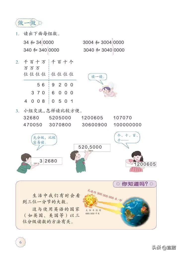 人教版小学数学四年级上电子课本,人教版四年级上册数学电子课本新