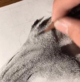 失明女孩铅笔画,手绘眼睛流泪铅笔画