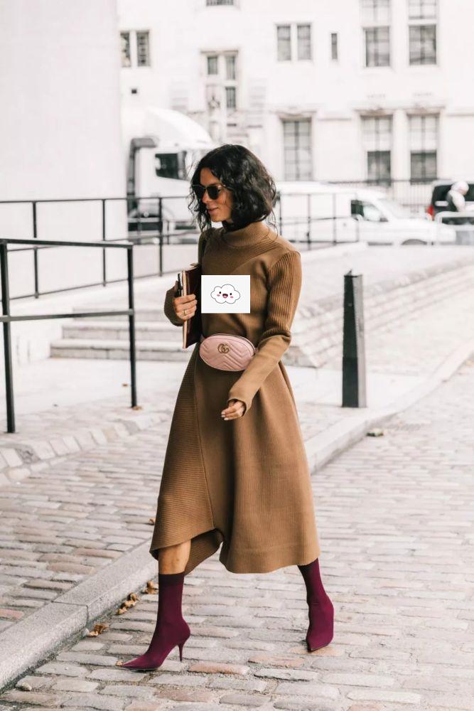 今年流行的袜子穿法长筒袜,袜靴洋气又高级