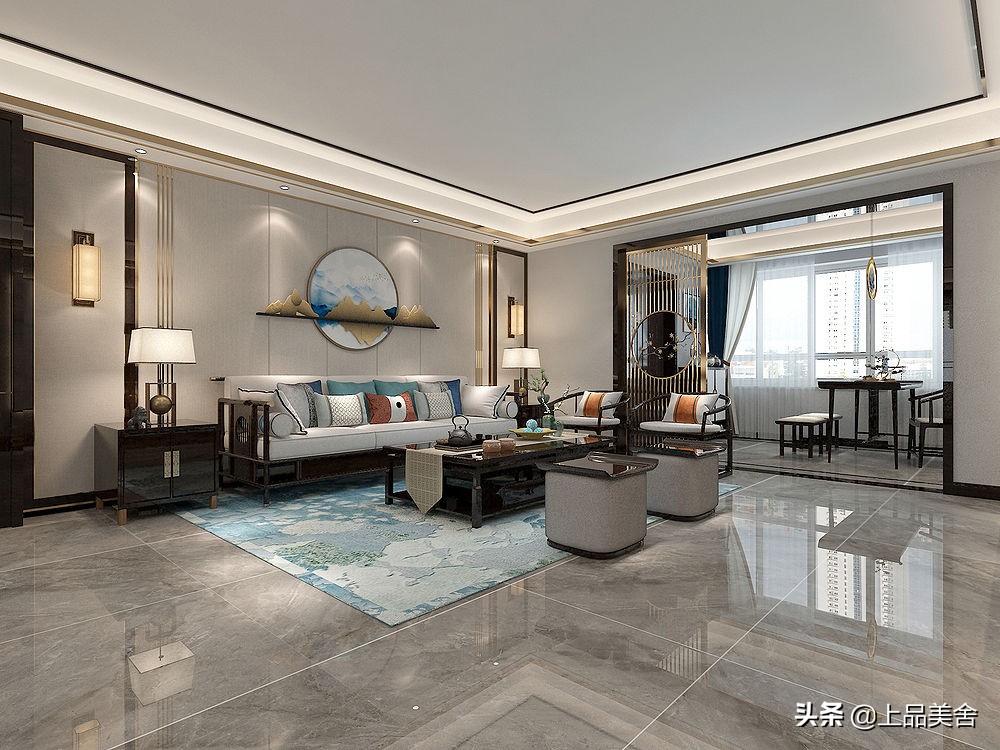 140平最新中式风格装修全屋效果图,140平中年夫妻装修简美风格