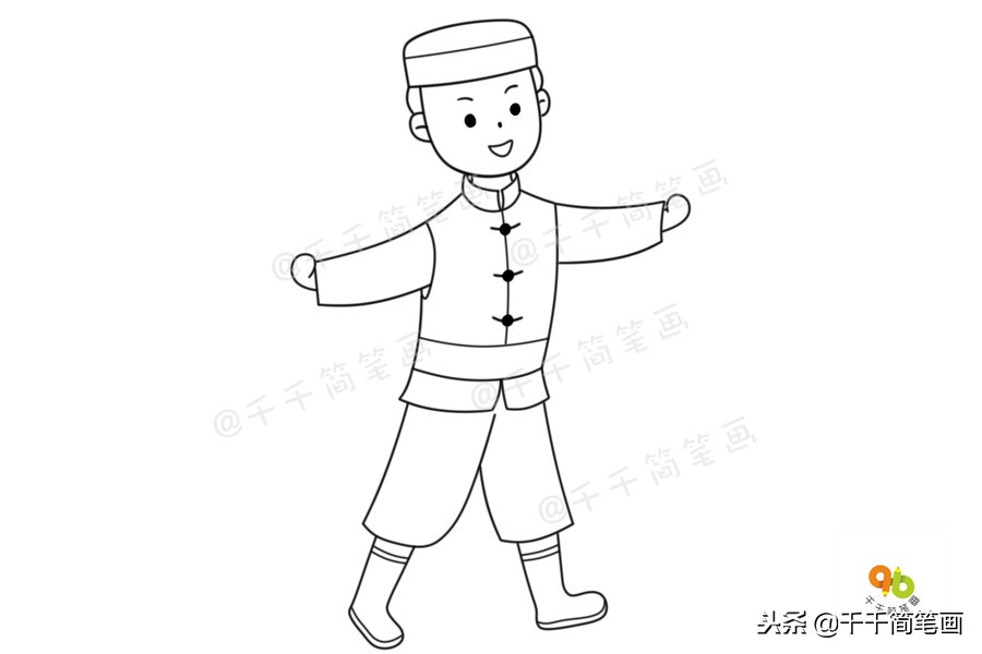 56个民族服装完整版简笔画教程,简笔画入门教学少数民族服饰人物